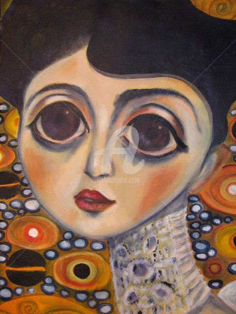 Painting titled "ADELE (d'après KLIM…" by Karen Decoster, Original Artwork