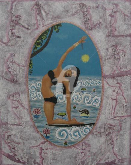 Peinture intitulée "UTOPIE: colombe" par Karen Decoster, Œuvre d'art originale