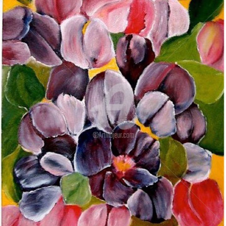 Painting titled ""Spring Flowers"" by Karen Kaback, Original Artwork, Acrylic