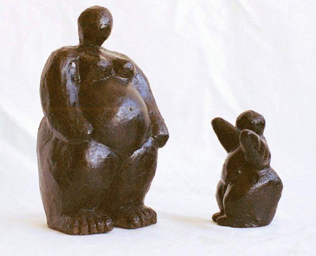 Sculpture intitulée "Mamalébra" par Karen M, Œuvre d'art originale