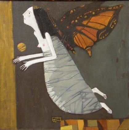 Painting titled "batterfly" by Karen Papikjan, Original Artwork