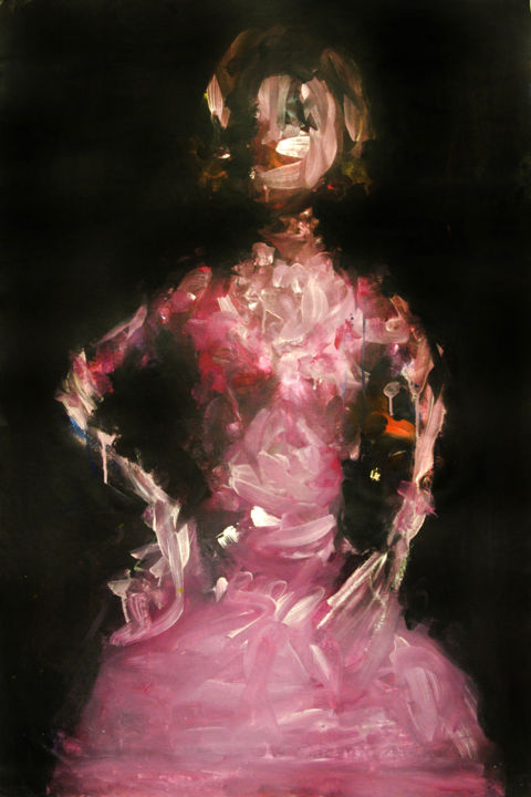Картина под названием "Perfect in pink" - Karen Thomas, Подлинное произведение искусства, Акрил