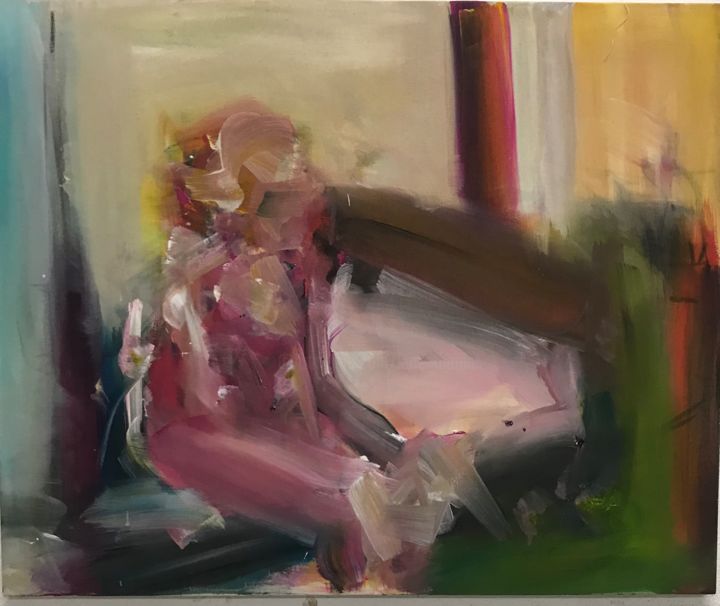 Schilderij getiteld "Hotel room, after H…" door Karen Thomas, Origineel Kunstwerk, Acryl