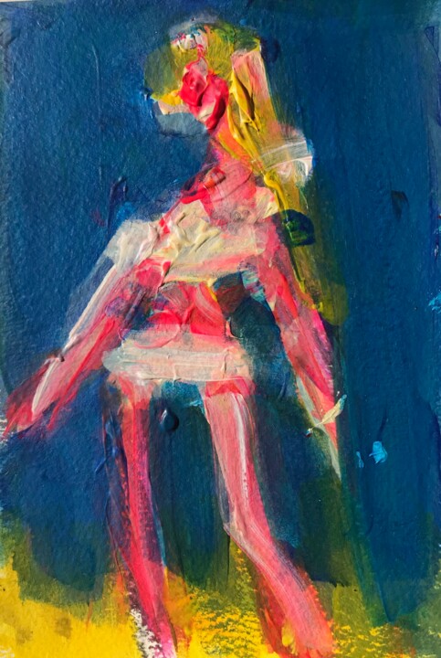 Painting titled "Young BB, Bikini" by Karen Thomas, Original Artwork, Acrylic