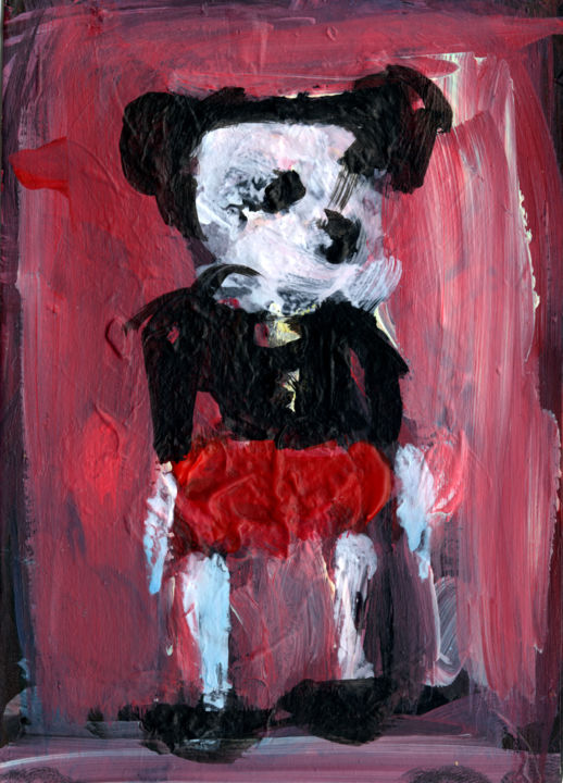 Pintura titulada "Pink Mickey" por Karen Thomas, Obra de arte original, Acrílico