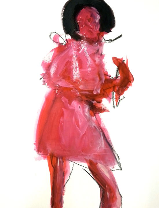 Pittura intitolato "Pink Supreme" da Karen Thomas, Opera d'arte originale