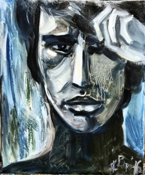 Malerei mit dem Titel "Ein Mann" von Karibou Artist, Original-Kunstwerk, Öl