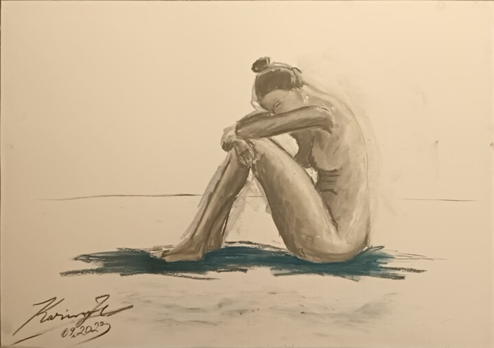 Dibujo titulada "Pressure" por Karim Jamal El Dine, Obra de arte original, Pastel