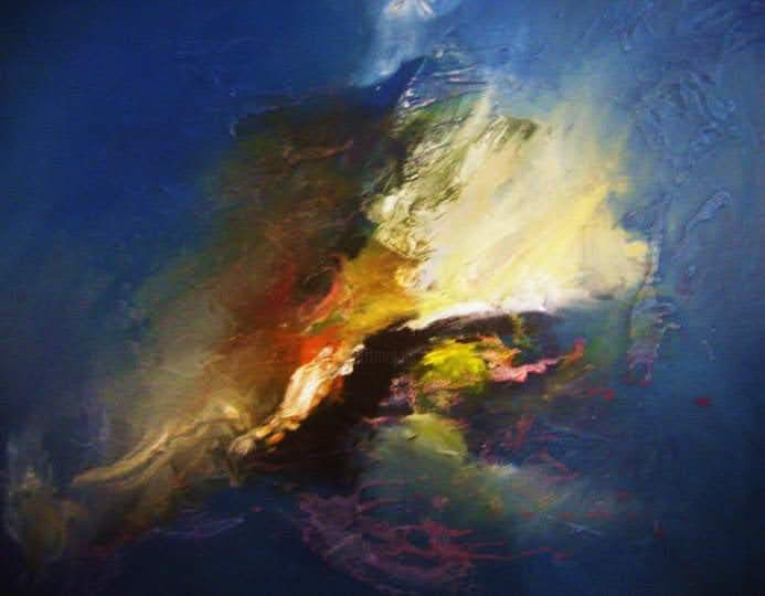 Painting titled "Explosion" by Karima Ababou, Original Artwork, Oil