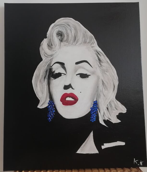 Peinture intitulée "Marylin Monroe" par Karima Kharbache, Œuvre d'art originale, Acrylique Monté sur Châssis en bois