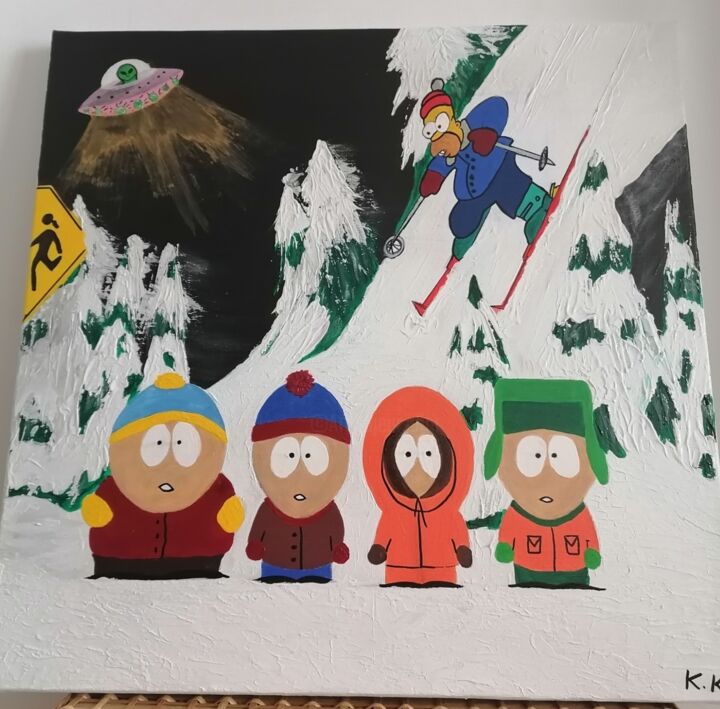 Peinture intitulée "South Park and Home…" par Karima Kharbache, Œuvre d'art originale, Acrylique