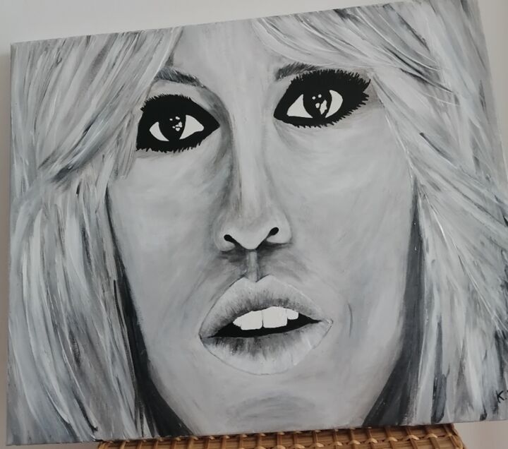 Peinture intitulée "Brigitte Bardot" par Karima Kharbache, Œuvre d'art originale, Acrylique Monté sur Châssis en bois