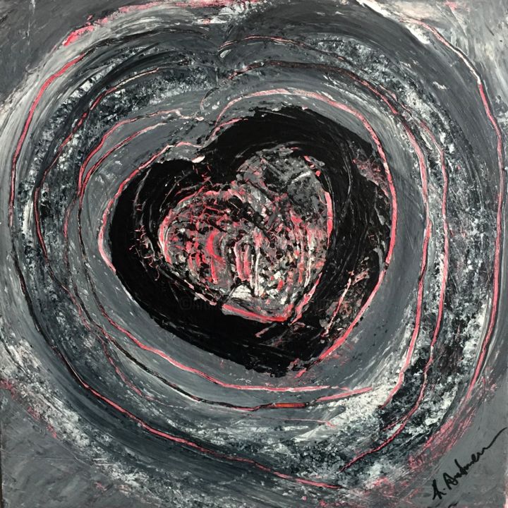 Painting titled "Heartbeat" by Karin Amtmann (K. Amtmann), Original Artwork, Acrylic