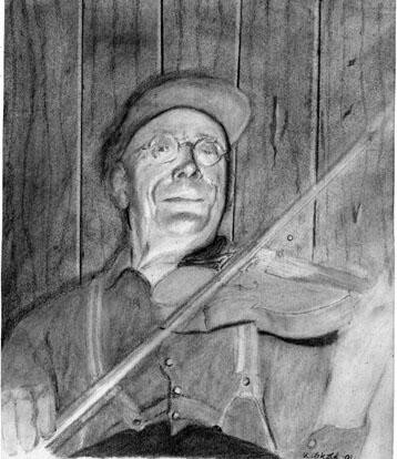 Drawing titled "Fiddler" by Karin Sköld, Original Artwork