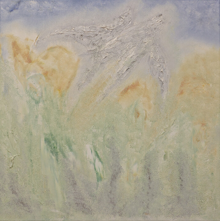 Malerei mit dem Titel "Gentle Nature Krani…" von Karin Sternberg, Original-Kunstwerk, Öl