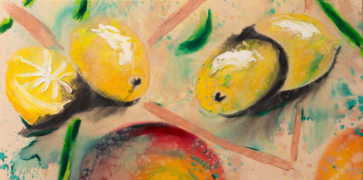 Malerei mit dem Titel "Vitamin C 4 von 8" von Karin Sternberg, Original-Kunstwerk, Öl