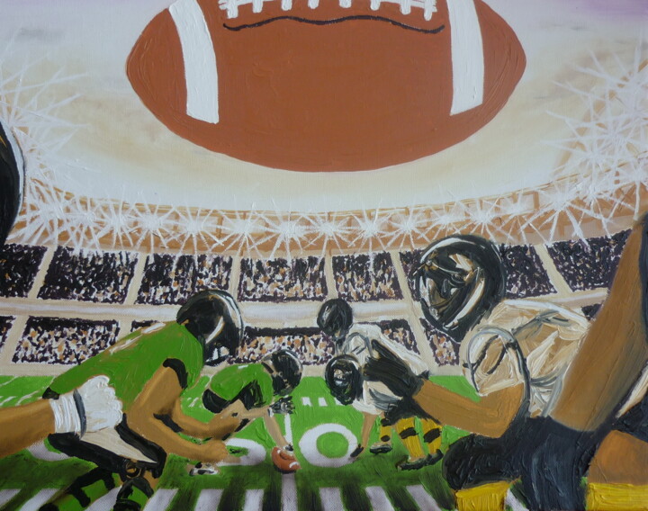 Malerei mit dem Titel "Football Impression…" von Karin Sternberg, Original-Kunstwerk, Öl