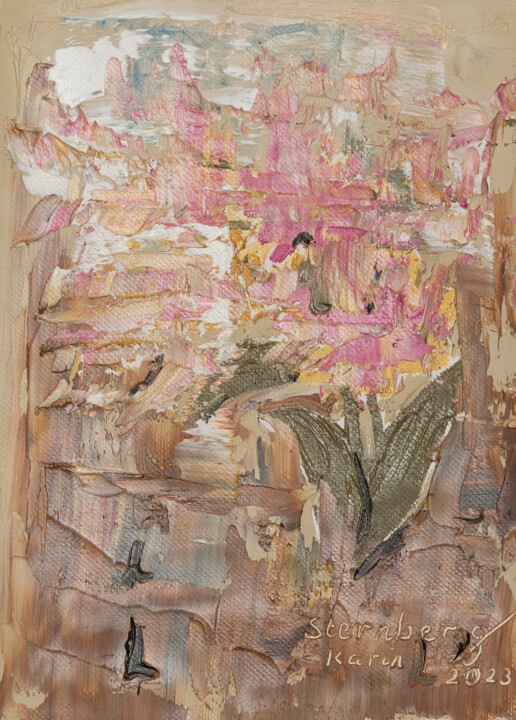 Pintura titulada "Blumen am Wegesrand" por Karin Sternberg, Obra de arte original, Oleo
