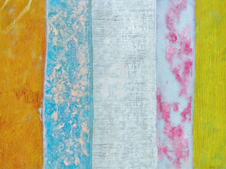 Pintura titulada "no.3: happy new yea…" por Karin Martina Wloczyk, Obra de arte original, Gouache