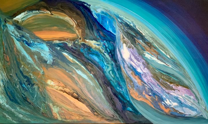 Pintura intitulada "Abstract Earth1 7534" por Karina Alencar, Obras de arte originais, Acrílico