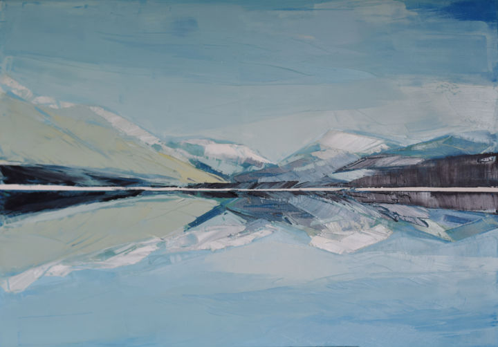 Pittura intitolato "Lake 80" da Kariko Ono, Opera d'arte originale, Olio