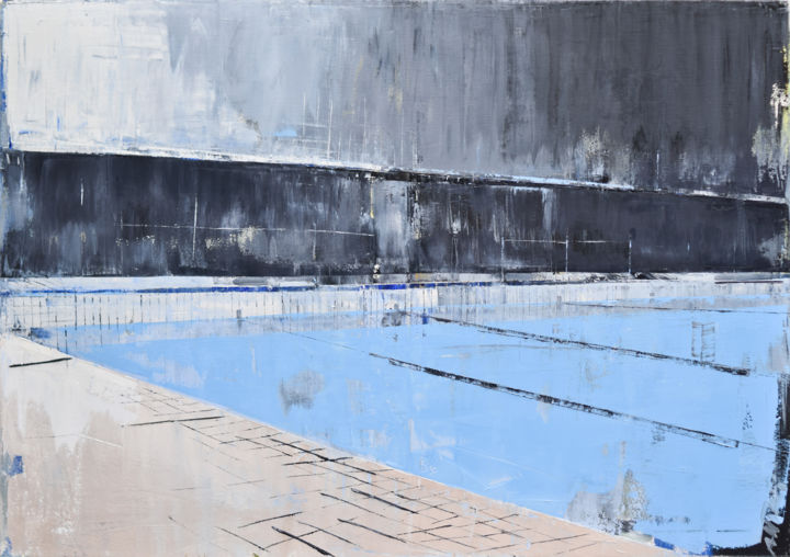 Painting titled "Pool" by Kariko Ono, Original Artwork, Oil