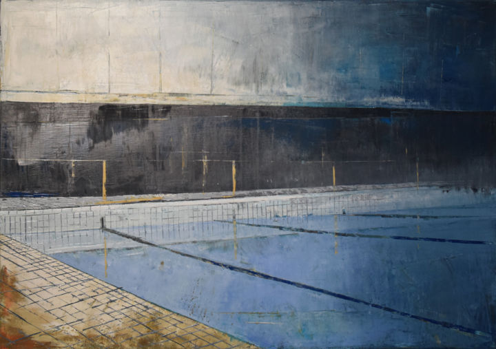 Painting titled "Pool 96" by Kariko Ono, Original Artwork, Oil