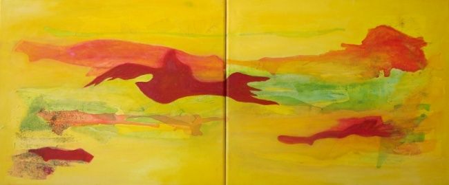 Картина под названием "Amarillos" - Karina Bezchinsky, Подлинное произведение искусства, Масло