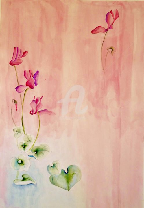 Pintura intitulada "Deco Art" por Karina Plachetka, Obras de arte originais, Aquarela