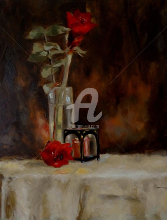 Painting titled "Still life with can…" by Karina Plachetka, Original Artwork, Oil