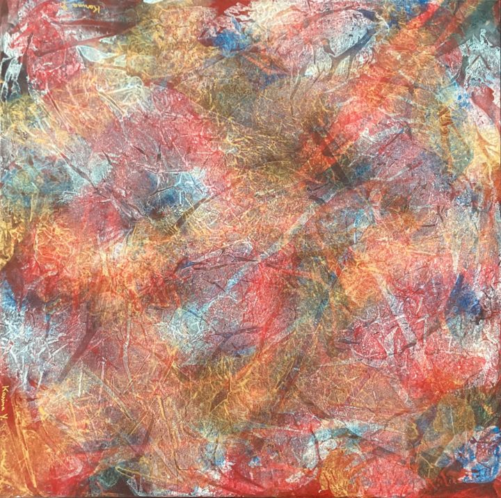 Картина под названием "Transparences" - Karina Y, Подлинное произведение искусства, Акрил Установлен на Деревянная рама для…