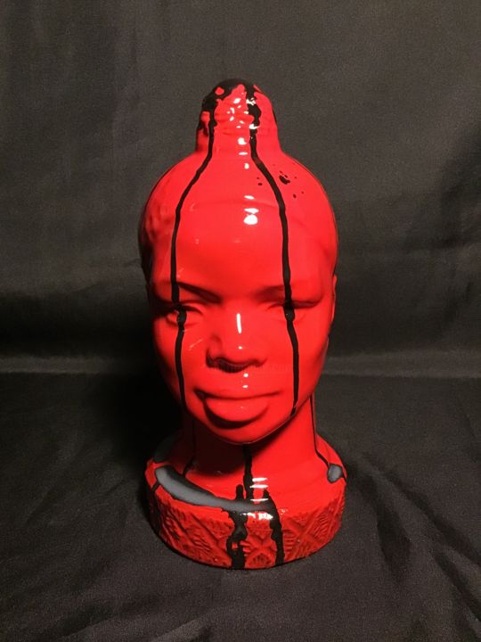 Sculpture intitulée "L’homme rouge" par Francesco Black Bird, Œuvre d'art originale, Accessoires