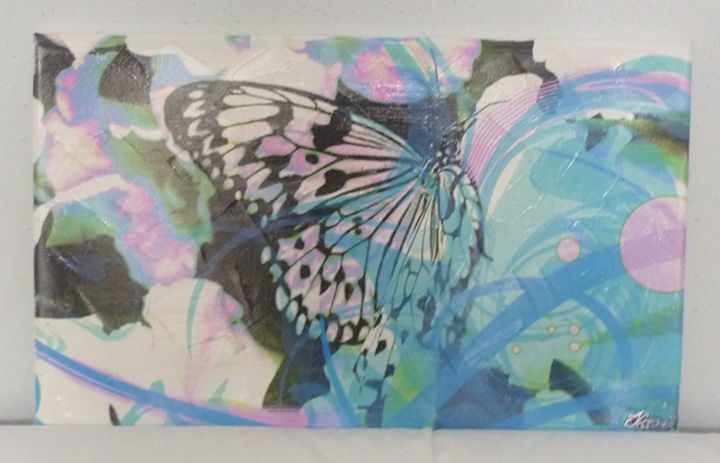 Arts numériques intitulée "Butterfly" par Karyn, Œuvre d'art originale, Peinture numérique Monté sur Châssis