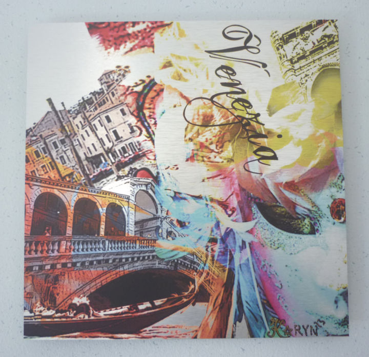 Arts numériques intitulée "Venezia" par Karyn, Œuvre d'art originale, Photo montage Monté sur Panneau de bois
