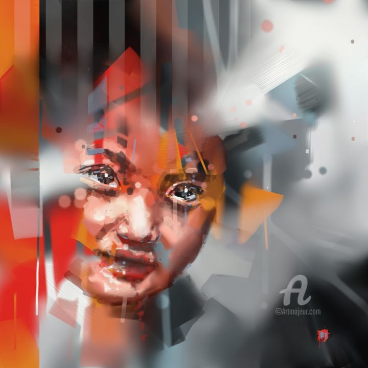 Arts numériques intitulée "Asia" par Karine Brailly, Œuvre d'art originale, Peinture numérique Monté sur Châssis en bois