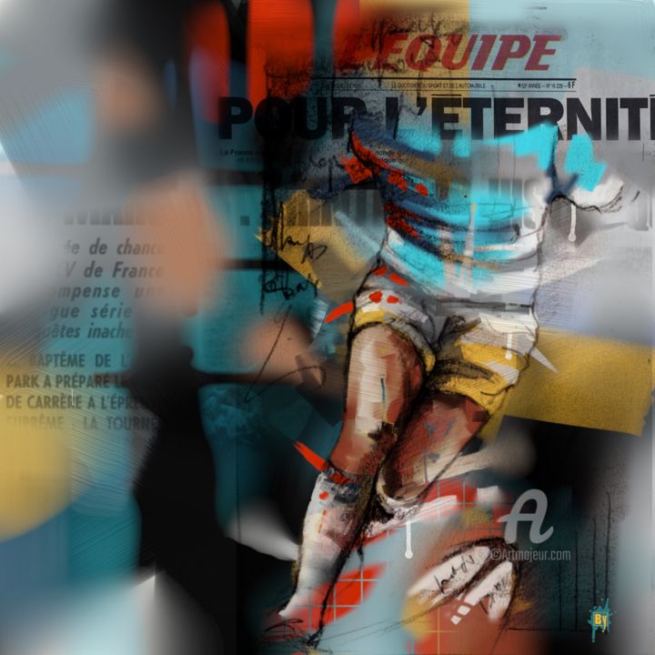 Digitale Kunst mit dem Titel "Pour l'éternité" von Karine Brailly, Original-Kunstwerk, Digitale Malerei Auf Keilrahmen aus H…