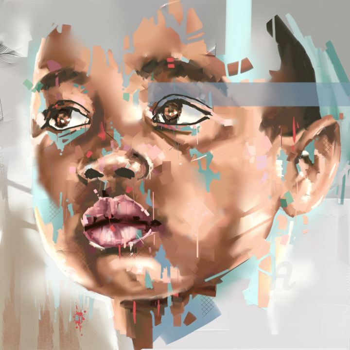 Arte digital titulada "Amar" por Karine Brailly, Obra de arte original, Pintura Digital Montado en Bastidor de camilla de ma…
