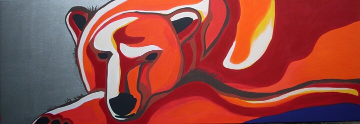 Malerei mit dem Titel "orange blossom" von Karine Wingel, Original-Kunstwerk, Acryl