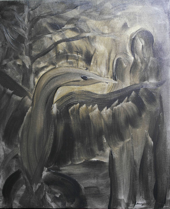 Painting titled "Lumière des profond…" by Karine Cathala (KA), Original Artwork, Acrylic