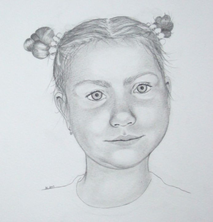 Drawing titled "Portrait de Christi…" by Karine Cathala (KA), Original Artwork, Pencil