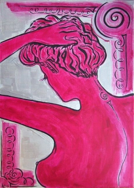 Painting titled "La Farouche" by Karine Cathala (KA), Original Artwork, Acrylic