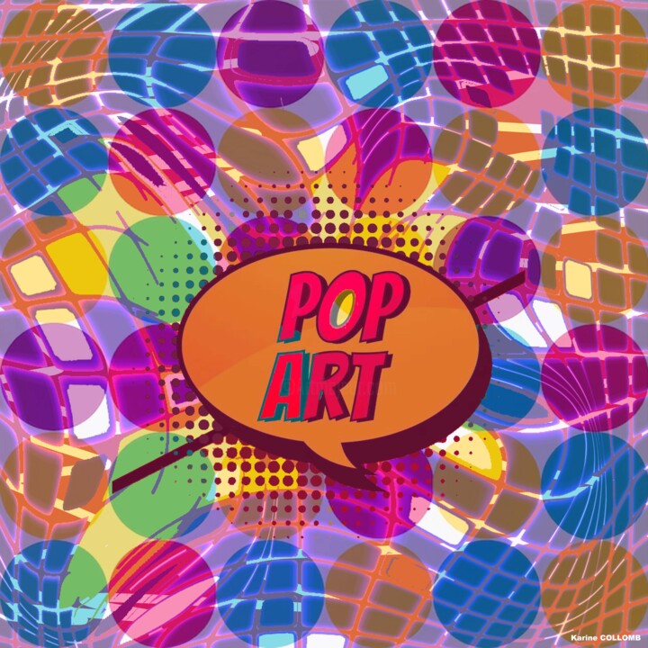 Картина под названием "Pop art" - Karine Collomb, Подлинное произведение искусства, Цифровая живопись Установлен на Деревянн…