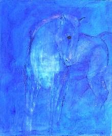 Malerei mit dem Titel "Blaue Stunde" von Atelier 36-Karin Werlich, Original-Kunstwerk