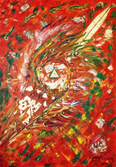 Malerei mit dem Titel "Archangel Michael" von Karisma, Original-Kunstwerk, Öl