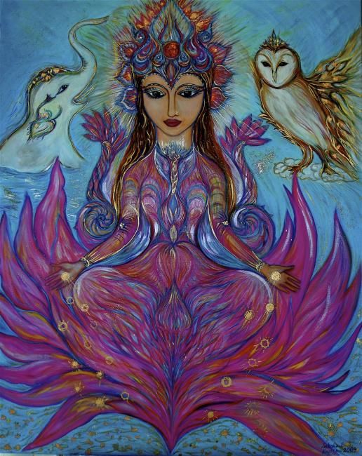 제목이 "Lakshmi, Goddess of…"인 미술작품 Karisma로, 원작, 기름