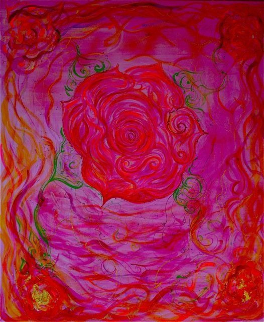 Peinture intitulée "Rosa Mystica" par Karisma, Œuvre d'art originale