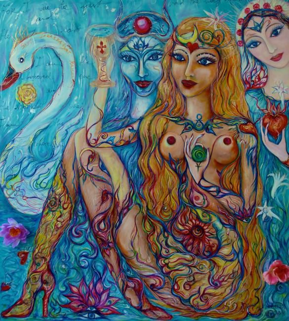 Schilderij getiteld "Oh my Goddess!" door Karisma, Origineel Kunstwerk