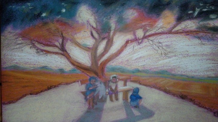 Painting titled "Дети (Children)" by Oksana, Original Artwork, Other