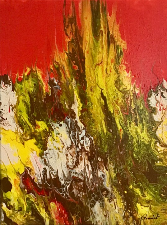 Картина под названием "Fire" - Karl Blanchet, Подлинное произведение искусства, Акрил