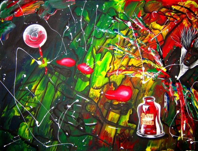 Painting titled "LIFE ELIXIR !" by Kafi, Original Artwork, Oil